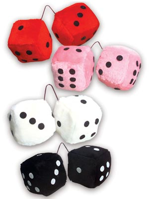 DES EN PELUCHE DE 4" - PAQUET DE 12 PAIRES (DISC)