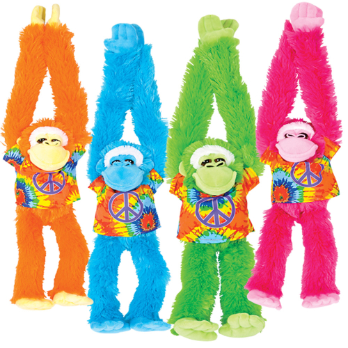 17" HANGING MONKEY PLUSH - ASSORTED