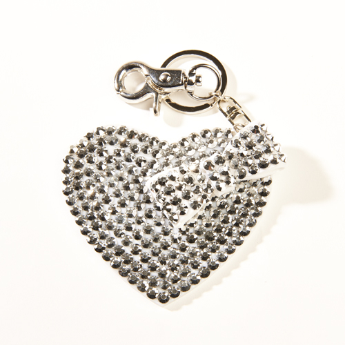 BIJOUX DE SAC ET PORTE-CLES BLING - COEUR DIAMANT AVEC BOUCLE - (DISC.) #1143