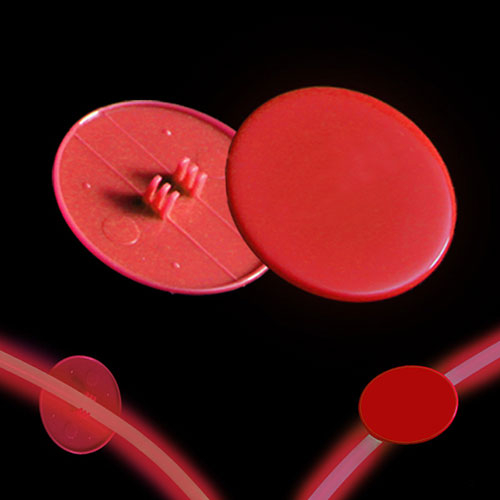 MEDAILLON AVEC CLIP POUR COLLIER OU BRACELET GLOW - ROUGE - PAQUET DE 50