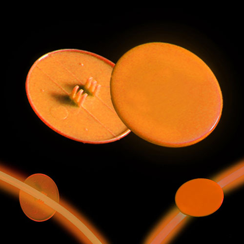 MEDAILLON AVEC CLIP POUR COLLIER ET BRACELET GLOW - ORANGE - PAQUET DE 50