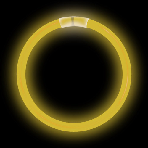 BRACELET LUMINEUX 8" - JAUNE - TUBE DE 50