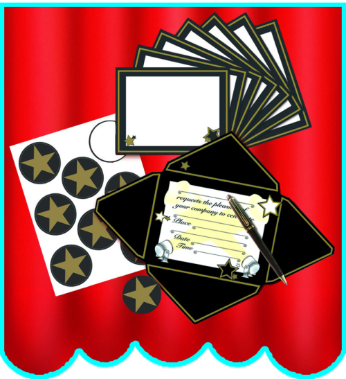 AWARD NIGHT INVITATION CARDS & SEALS 4"X6" - PACK OF 8