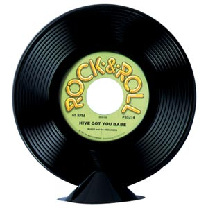 CENTRE DE TABLE DISQUE PLASTIQUE 9"