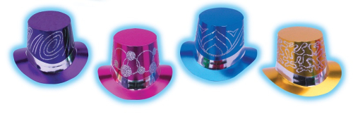 CHAPEAUX HAUTS ASSORTIS AVEC DIFFERENT DESIGN - PAQUET DE 36