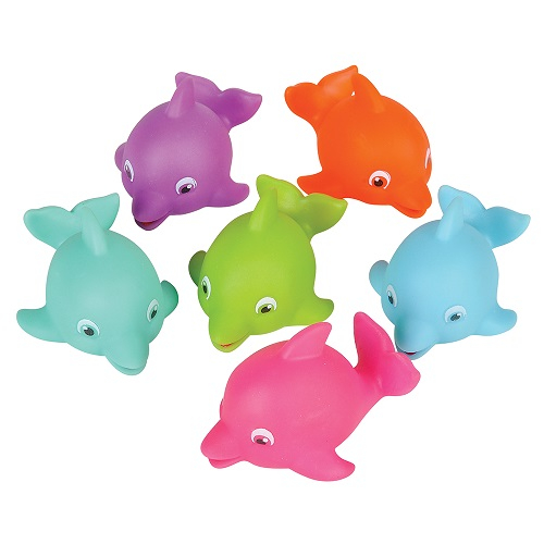 DAUPHIN EN CAOUTCHOUC 2" - PAQUET DE 12 - COULEURS ASSORTIES
