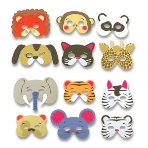 ANIMAL FOAM MASK 13" - ASSORTED - PACK OF 12