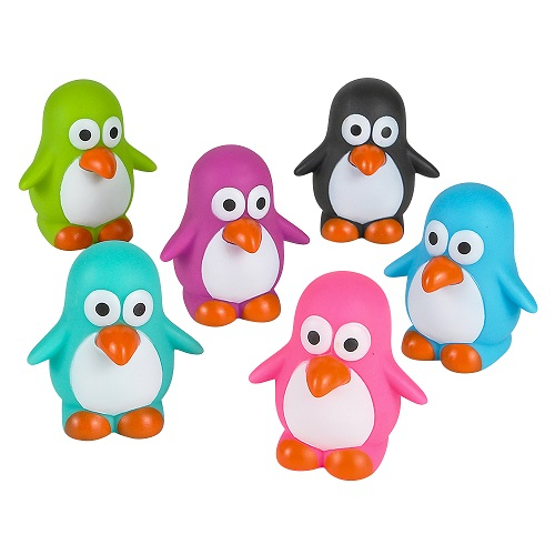 PINGOUIN EN CAOUTCHOUC 2" - PAQUET DE 12 - COULEURS ASSORTIES