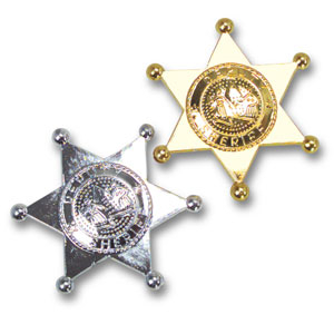 ETOILES DE SHERIFF OR ET ARGENT - PAQUET DE 12