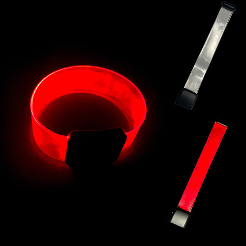BRACELET LUMINEUX DEL MAGNETIQUE ROUGE - 2 BATTERIES CR1220 REMPLACABLE