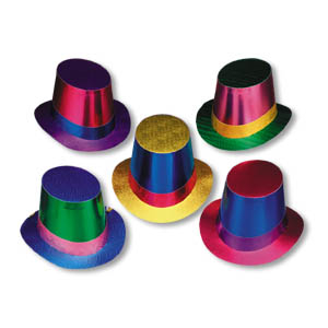 CHAPEAU HAUT METALLIQUE - ASSORTIES - PAQUET DE 25