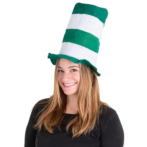 CHAPEAU HAUT 12" - VERT & BLANC #225