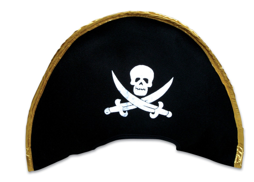 CHAPEAU DE PIRATE - NOIR & OR - PAQUET DE 12
