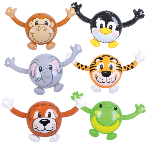 ANIMAL BUDDY INFLATABLE 18" - ASSORTED - PACK OF 12