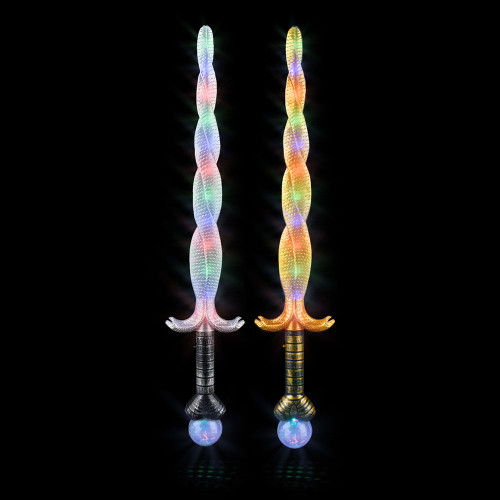 28'' LIGHT-UP SNAKE SWORD ASORTED COLOR - 3 AAA BATTERIES INCLUDED AND REPLACEABLE #3053