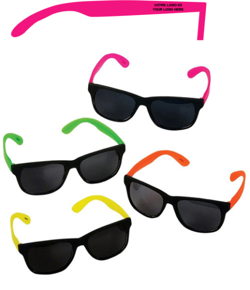 ASSORTED PLASTIC NEON SUNGLASSES - PACK OF 12 #313