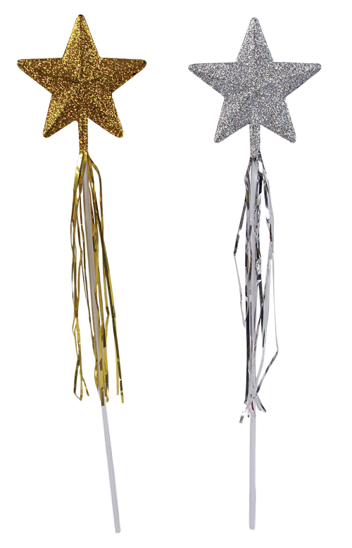 BAGUETTE ETOILE SCINTILLANTE 19" - ASSORTIES - PAQUET DE 12 (DISC)