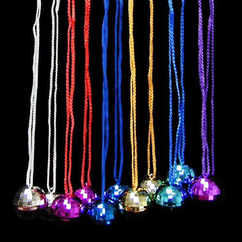 COLLIER BOULE DISCO - ASSORTIES - PAQUET DE 12
