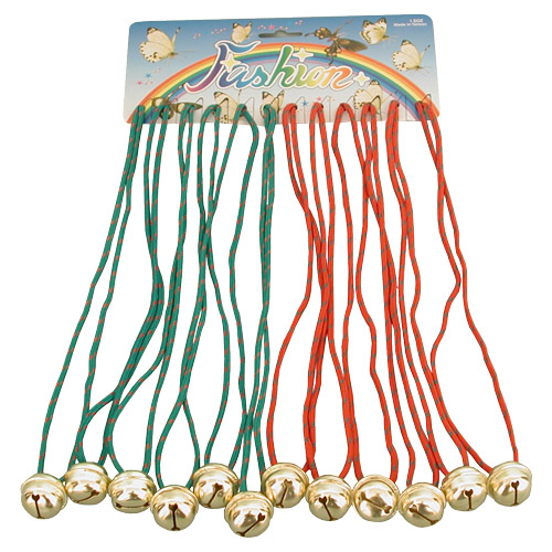 COLLIER DE NOEL AVEC GRELOT - ASSORTIES - PAQUET DE 12