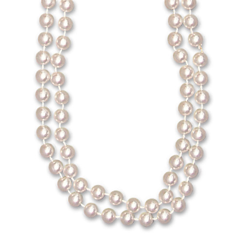 COLLIER DE PERLES - BLANC - PAQUET DE 12