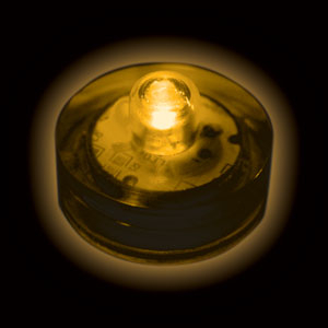 FLORALYTE  SUBMERSIBLE - AMBRE - PAQUET DE 10 - 2 BATTERIES CR2032 INCLUSES & REMPLAÇABLES