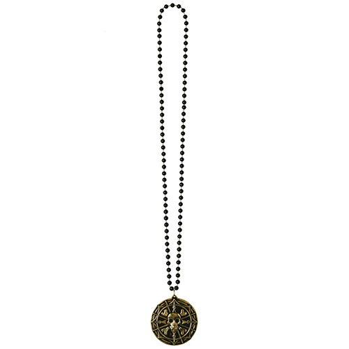 COLLIER DE PERLES AVEC MEDAILLON PIRATE 36" DISC.