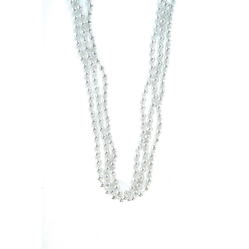 COLLIER DE PERLES 33" - ARGENT - PAQUET DE 12