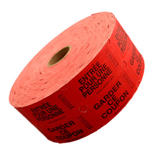 BILLET D'ADMISSION - DOUBLE - FRANÇAIS - ROULEAU DE 1000