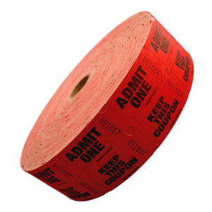 BILLET D'ADMISSION - DOUBLE - ANGLAIS - ROULEAU DE 2000