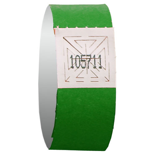 BRACELET D'ADMISSION VERT - 3/4"- PAQUET DE 500 UNITES