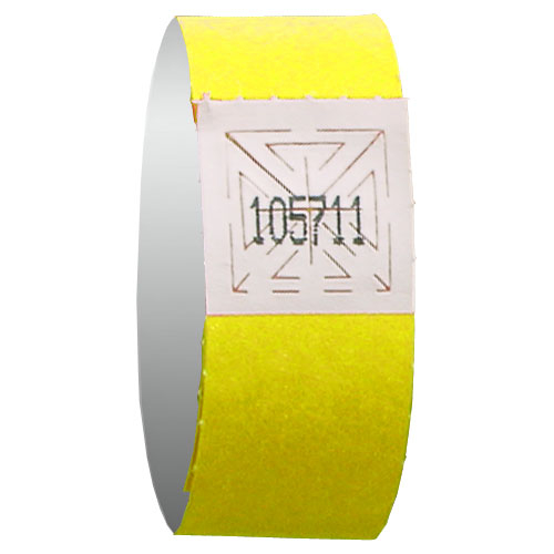 BRACELET D'ADMISSION JAUNE FLUO - 3/4" - PAQUET DE 500 UNITES