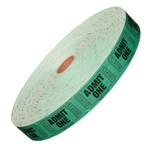 BILLET D'ADMISSION - SIMPLE - ANGLAIS - ROULEAU DE 2000