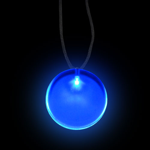 BADGE DEL ROND AVEC CORDON - BLEU - 3 BATTERIES AG3 INCLUSES & REMPLAÇABLES