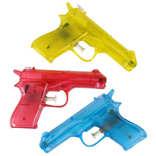 PISTOLET A EAU 6" - ASSORTIES - PAQUET DE 12