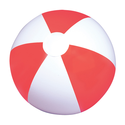 BALLON DE PLAGE 12" - ROUGE ET BLANC - PAQUET DE 12