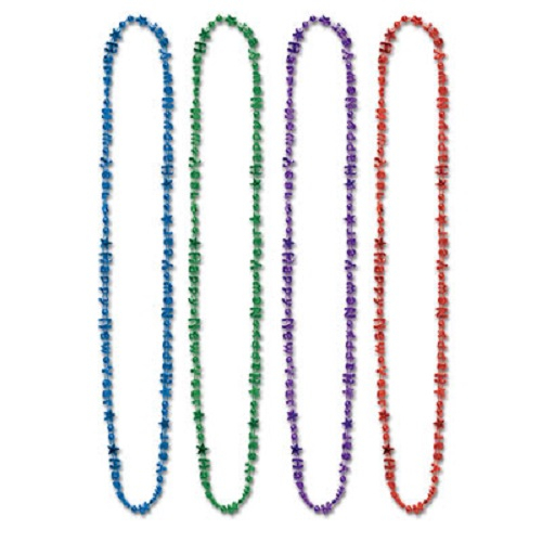 COLLIER HAPPY NEW YEAR - ASSORTIS - PAQUET DE 144