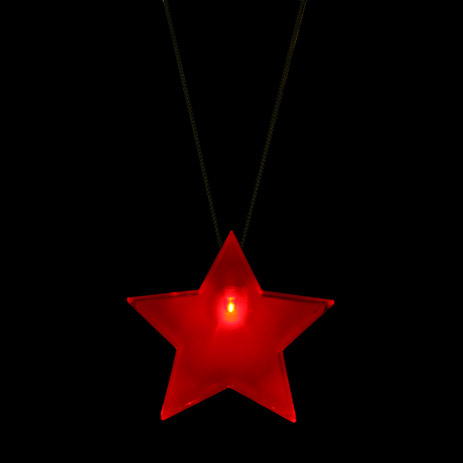 BADGE DEL ETOILE AVEC CORDON - ROUGE - 3 BATTERIES AG3 INCLUSES & REMPLAÇABLES