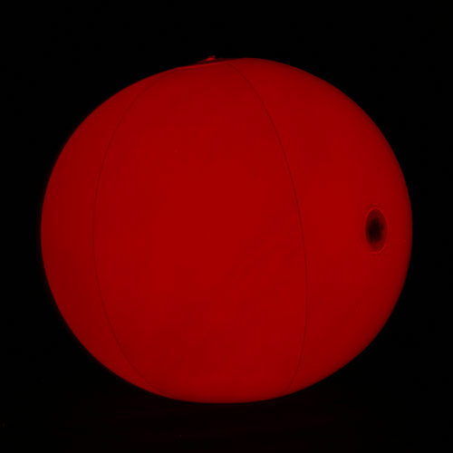 20" RED LIGHT UP LED BEACH BALL - 3 SECTIONS OF 3 AG13 BATTERIES INCLUDED & REPLACEABLE