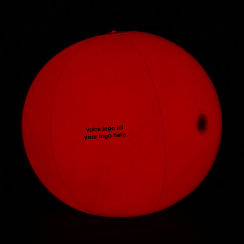 20" RED LIGHT UP LED BEACH BALL - 3 SECTIONS OF 3 AG13 BATTERIES INCLUDED & REPLACEABLE #96